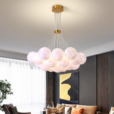 泡泡燈客廳魔豆吊燈現代餐廳臥室燈設計師創意大氣星球吊燈月球燈