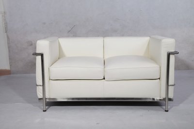 【挑椅子】LC2 雙人沙發。牛皮。(復刻版) SOFA-14(-2)
