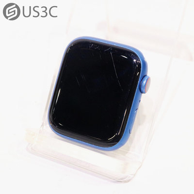 【US3C-青海店】【一元起標】Apple Watch Series 7 45MM GPS+LTE A2477 藍色鋁金屬錶殼 二手智慧手錶