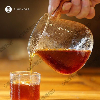 泰摩 日式錘目咖啡品杯 耐熱玻璃錘紋分享壺 手沖套裝公道杯茶杯-心願便利店