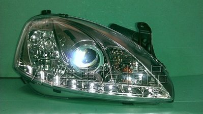 》傑暘國際車身部品《 opel corsa-99-03 corsa-c 晶鑽版R8 drl 燈眉魚眼大燈