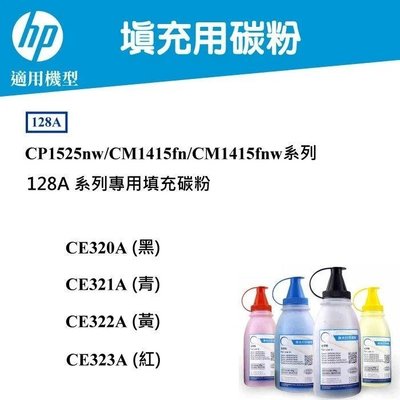 【高球數位】填充碳粉 hp laserjet HP CP1525nw 碳粉匣 128A CE320A CE321A