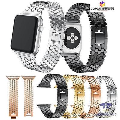 Apple Watch 5/4代 金屬鏈式錶帶 不鏽鋼錶帶 蘋果iWat-OPLAY潮玩數碼