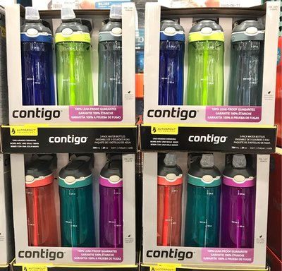 Costco好市多 CONTIGO 吸管冷水瓶三件組 單個容量24oz/709ml  水壺