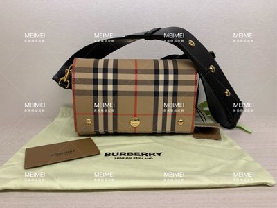 30年老店 預購 BURBERRY Vintage 格紋 皮革斜背包 肩背包