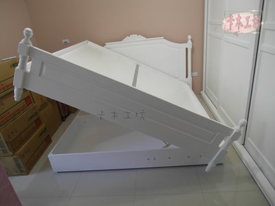 卡木工坊 文青貴族系列 掀床組(側掀款) 3.5尺 5尺 6尺 單人床 雙人床 床台 床架 實木家具 台灣製