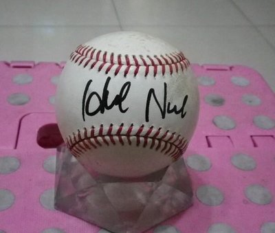 棒球天地--5折賠錢出--K博士 龍捲風投手 野茂英雄 HIDEO NOMO 簽名大聯盟比賽實戰球.字跡漂亮