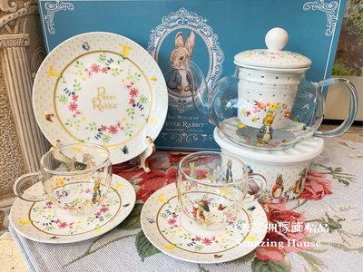 英國百年經典比得兔花茶組彼得兔陶瓷玻璃茶具組【更美歐洲傢飾精品Amazing House】台南