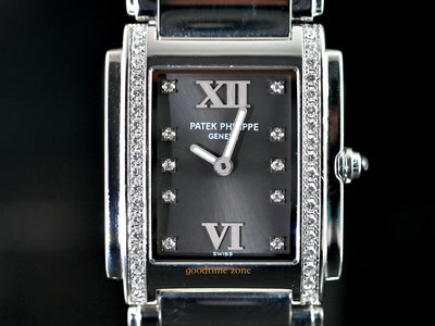 [好時計]PATEK PHILIPPE 百達翡麗 4910/10A-010 Twenty-4 原鑲鑽錶 女錶 石英機芯 25x30mm PAK111