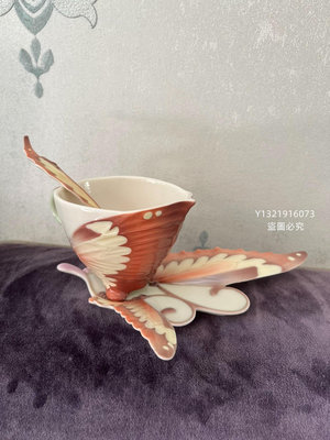 Franz法藍瓷蝴蝶杯盤勺（高：8cm，寬：20cm）-【聚寶閣】3137