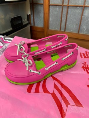 「 二手鞋 」 CROCS 女版防水休閒鞋 W6（粉色）49