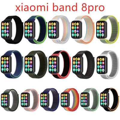 XIAOMI 適用於小米 Band8 pro 錶帶尼龍腕帶替換手鍊適用於 紅米手錶4 小米手環8pro配件