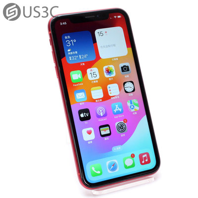 【US3C-台南店】【一元起標】Apple iPhone XR 64G 6.1吋 紅色 觸覺回饋觸控 A12仿生晶片 光學影像穩定功能 二手手機