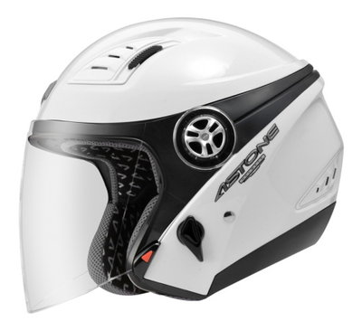 Astone 安全帽素色半罩3/4罩內建墨片DJ10A 白色