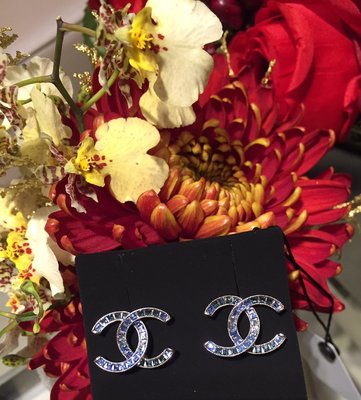 【COCO 精品專賣】Chanel A86922 earrings CC 藍水晶 耳環 現貨