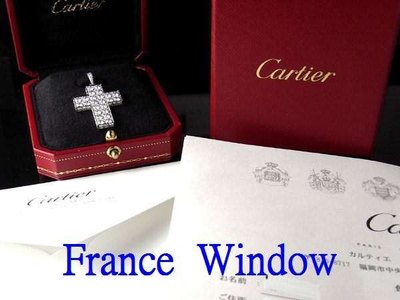 法國櫥窗  卡地亞 Cartier 十字形全鑽吊墜