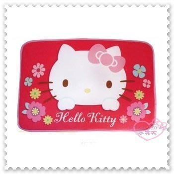 ♥小公主日本精品♥ Hello Kitty 地墊 踏墊 浴室地墊 絨毛地墊 花朵 大臉造型 桃色22516909