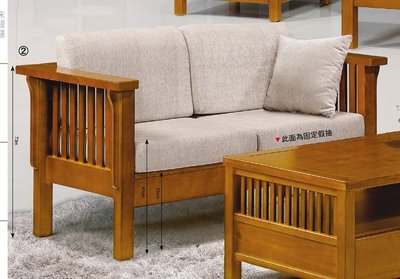 【DH】商品貨號N629-2商品名稱《魯娜》木製柚木雙人座沙發椅 (圖一)椅墊可拆洗.備有單人座.三人座可選.主要地區免