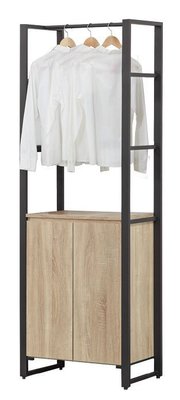 【生活家傢俱】JF-323-3：哈佛2.3尺梧桐鐵架雙門單吊衣櫃【台中家具】工業風衣櫥 低甲醛木心板 展示櫃