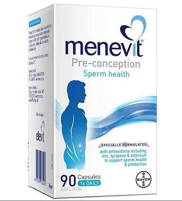 【樂派】 澳洲男士愛樂維elevit Menevit備孕精子質量愛維樂90粒入 男性