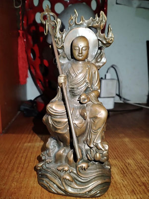 【二手】 純銅佛像擺件  低  居家室內桌面菩薩銅像 客廳 玄關437 古玩雜項【好運來】