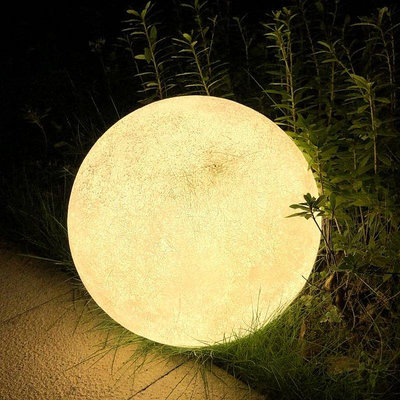 【現貨】太陽能月球燈戶外防水落地燈庭院泳池派對裝飾創意月亮球形草坪燈