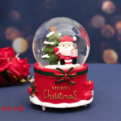 音樂盒自動雪花圣誕老人水晶球音樂盒圣誕節裝飾品平安夜生日禮物女
