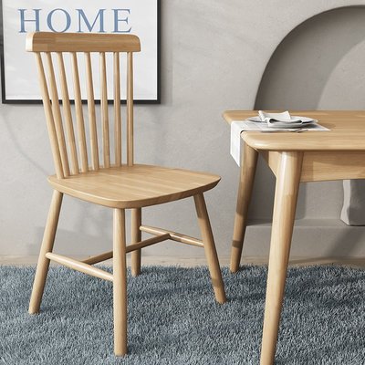 熱賣 北歐實木餐椅家用現代簡約靠背凳子原木飯店咖啡廳書桌椅子實木椅子