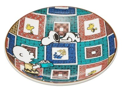 “正品”日本代購 山加商店 史努比九谷燒日式手繪盤子陶瓷創意點心裝飾盤