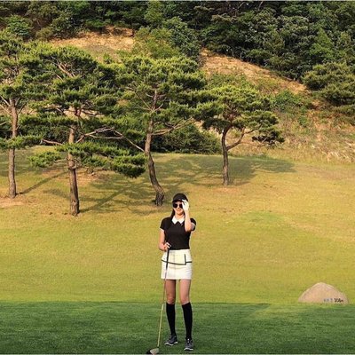 特賣-韓國高爾夫女修身顯瘦褲裙百搭高腰A字包臀短裙短袖戶外運動套裝