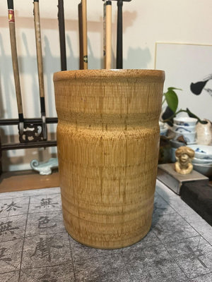 日本回流 老竹子 大竹筒 花器 花瓶 筆筒 建水 大水杯 卷