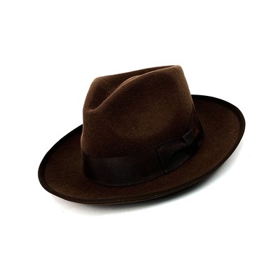 ☆Yango Wu☆ 紳士帽 大帽沿-基本款 咖啡色 [包邊設計] 編號:006910 Fedora BLACK