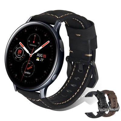 適用於 Samsung Galaxy Watch Active 2 40mm 44mm 皮革錶帶 Active2 20m