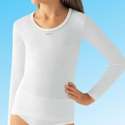 【西班牙 PRINCESA】 (4664) 女童絲棉透氣衛生衣 ( 尺寸8)