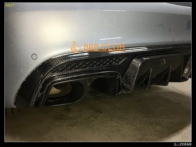 [ 868汽車 ] 全新 BENZ W205 AMG C63 4門碳纖維後下巴+尾飾管，密合度超讚
