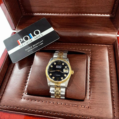 (絕版款)(Little bee小蜜蜂精品)POLO GEORGE ARIES 機械錶 帶鑽蠔式款 機械鋼錶
