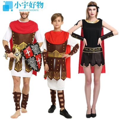 萬聖節兒童服裝cos古希臘王子公主服羅馬戰士武士服親子表演服-小宇好物
