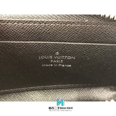 【二手】LOUIS VUITTON LV M63536 黑灰色錢包 字紋L型拉鍊零錢包 手拿包 短夾 現貨
