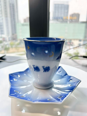 日本有田燒miyabi雅月玲瓏杯盤套組 高腳杯 高足杯 茶杯