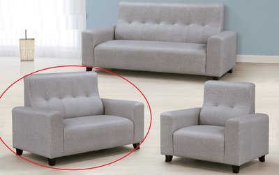 【N D Furniture】台南在地家具-代售布紋灰皮2人沙發/套房沙發GH