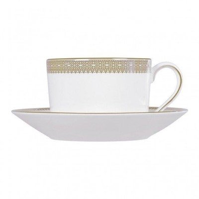 全新正品。英國 WEDGWOOD。Vera Wang 聯名系列 - 黃金蕾絲茶杯及杯碟兩件組 150ml。預購