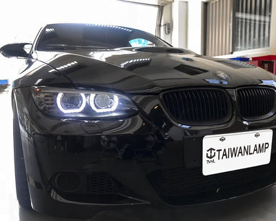 《※台灣之光※》全新BMW 寶馬 E92 E93 09 08 07年U型光圈HID專用黑底投射魚眼頭燈 大燈組