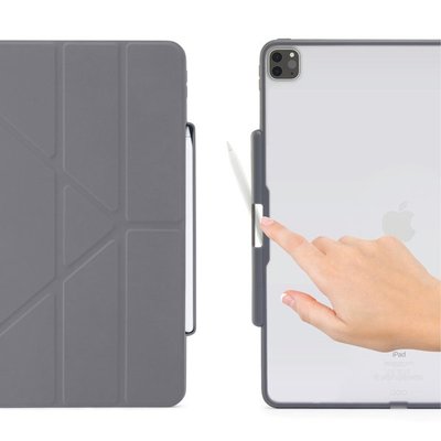 多角度多功能保護套 深灰色 Pipetto 內建筆槽 第5代)Origami Pencil iPad Pro 12.9吋