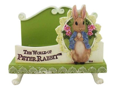 【卡漫迷】 彼得兔 手機座 花園綠 ㊣版 比得兔 信件收納 名片座 裝飾擺飾品 仿陶瓷 Peter Rabbit
