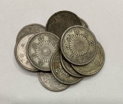 B171日本古錢8枚セット 一圓銀貨 五十錢二十錢十錢五錢 一分銀 貿易銀 