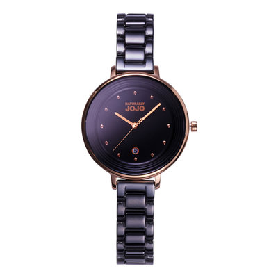 【時光鐘錶公司】NATURALLY JOJO JO96926-88R 黑面玫金殼黑陶瓷腕錶 女錶 情人節禮物男錶女錶 錶
