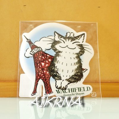 wachifield-dayan(瓦奇菲爾德,達洋)~全新限定品貓咪單面防水大貼紙(東京鐵塔)