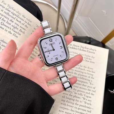 森尼3C-陶瓷錶帶 女士錶帶 於 Apple Watch8 7 6 5 SE 不鏽鋼錶帶 45mm 44mm 41mm 錶帶-品質保證