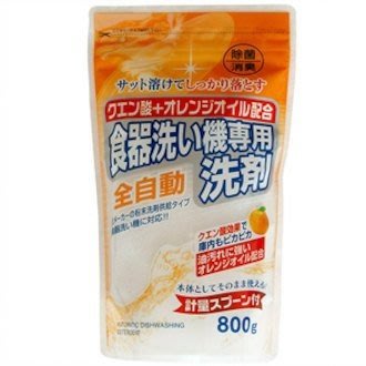 日本火箭石鹼洗碗機專用碗盤清潔劑800g 柑橘香 日本製 水果香 消臭 橘色01727