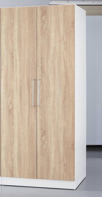 【生活家傢俱】HJS-450-5：艾美爾2.8尺雙吊衣櫥-加州橡木【台中家具】開門式衣櫃 低甲醛E1系統板 台灣製造